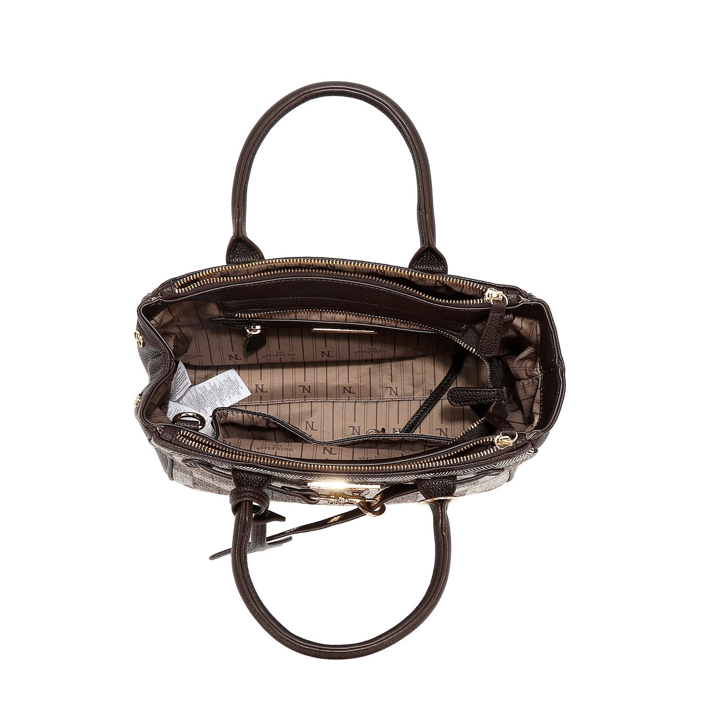 BOLSO DE CUADROS CHIC (MARRON CLARO)